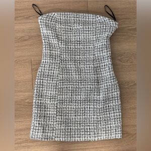 Forever 21 Black and White Strapless Dress